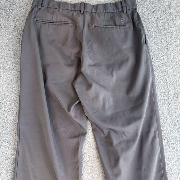 Nike Pants Mens 33x31 Grey Dri-Fit Golf Slacks Flat Front Performance Stretch - Picture 9 of 11